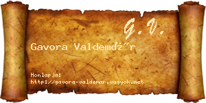 Gavora Valdemár névjegykártya